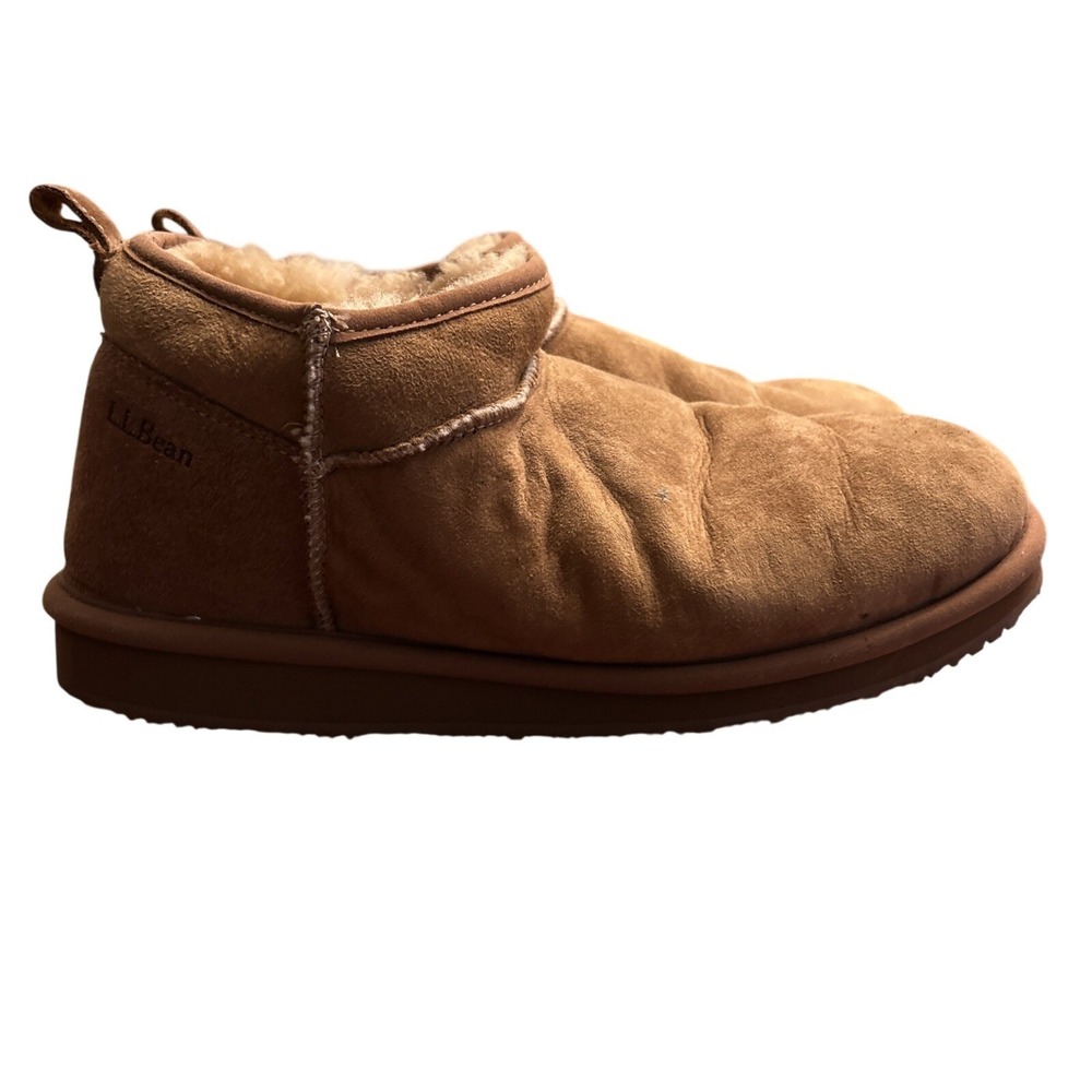 L.L. Bean‎ Sherpa Slippers Womens Size 10 Suede Ankle Boot Shearling Wool Lined